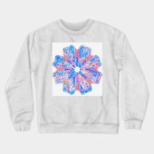 Kaleidoscope flower in Blue Crewneck Sweatshirt